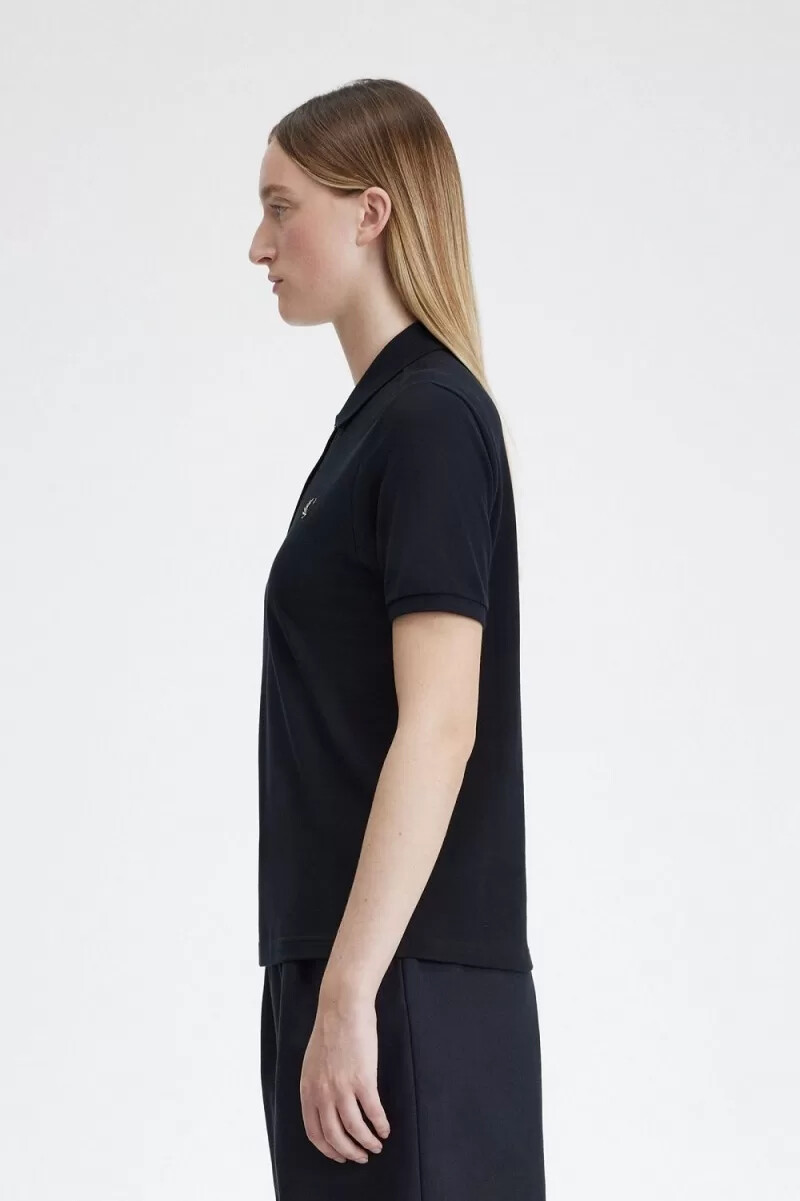 fred perry g6000 damenhemd marineblau haferflocken
