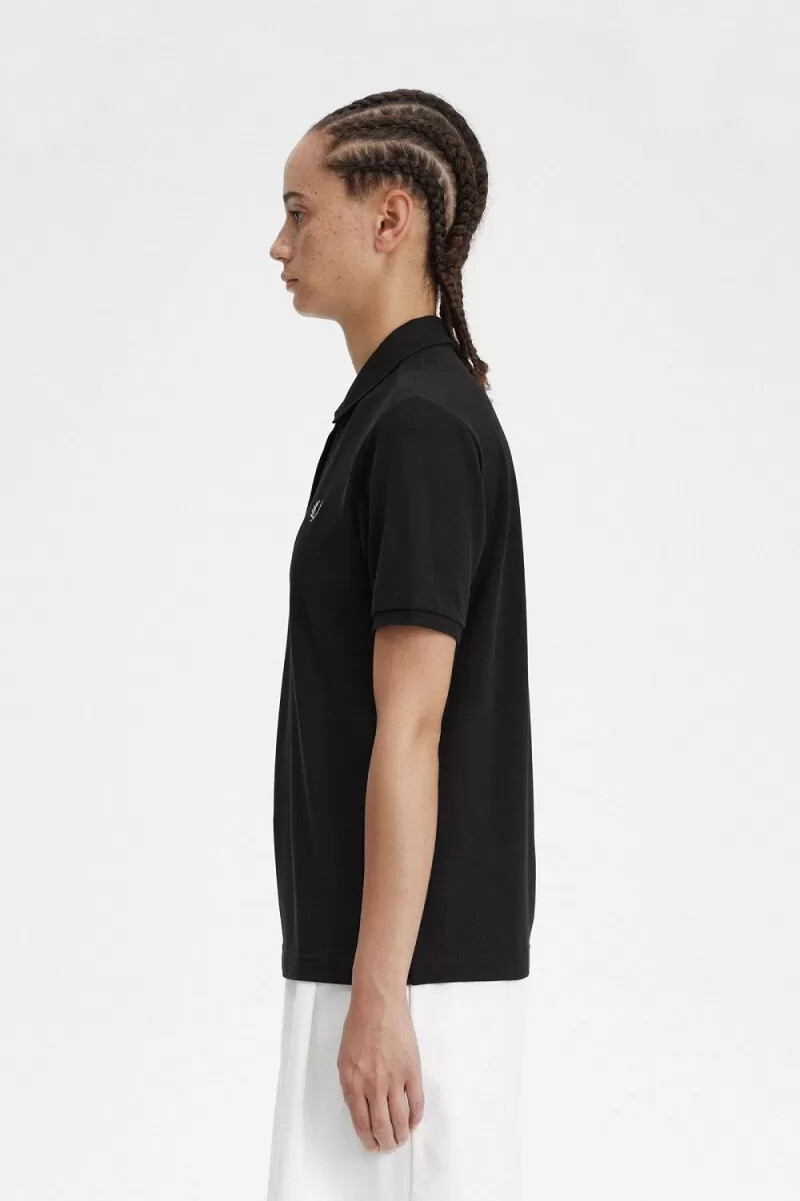 fred perry g6000 damenhemd schwarz warmgrau