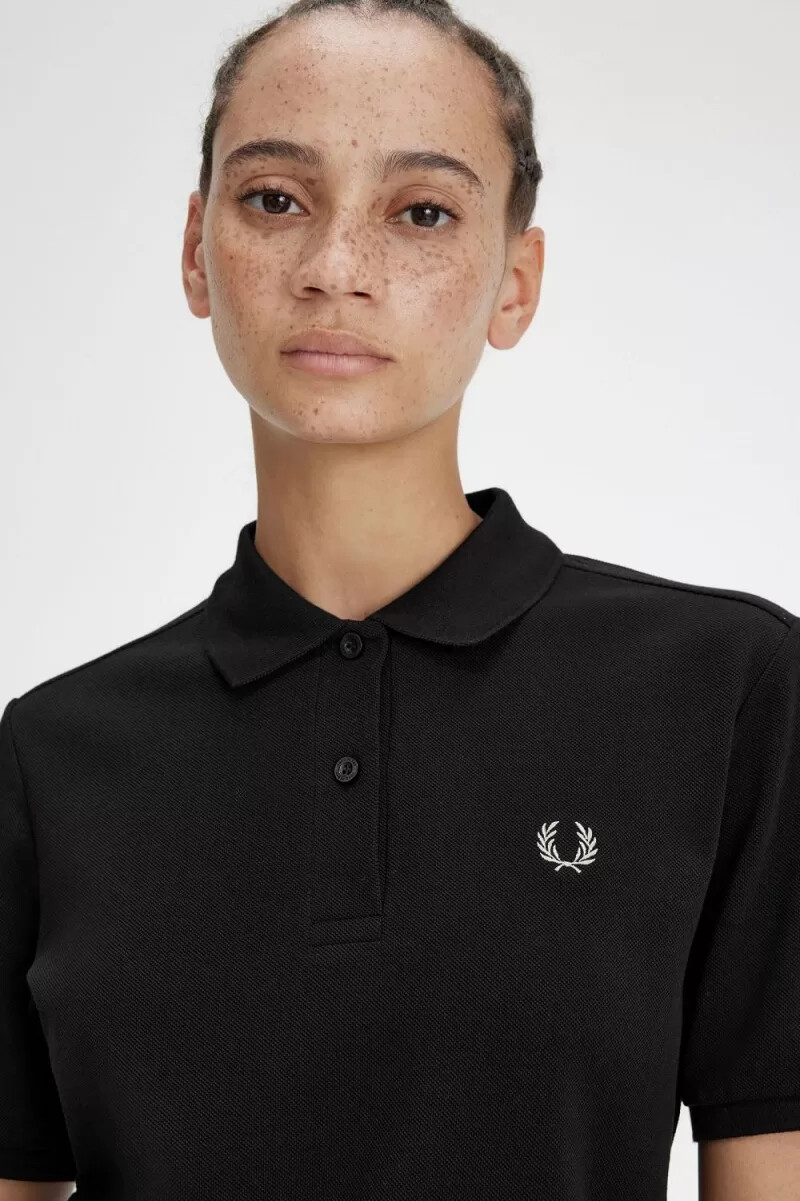 fred perry g6000 damenhemd schwarz warmgrau