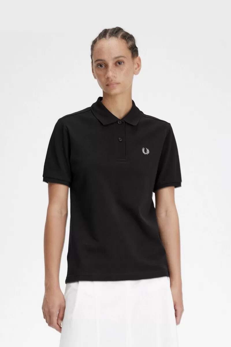 fred perry g6000 damenhemd schwarz warmgrau
