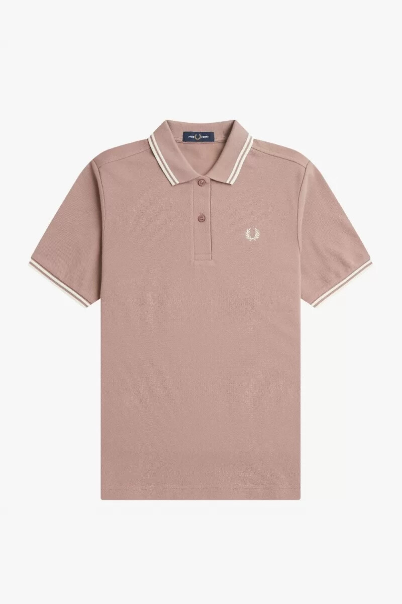 fred perry g3600 damenhemd dunkelrosa beige