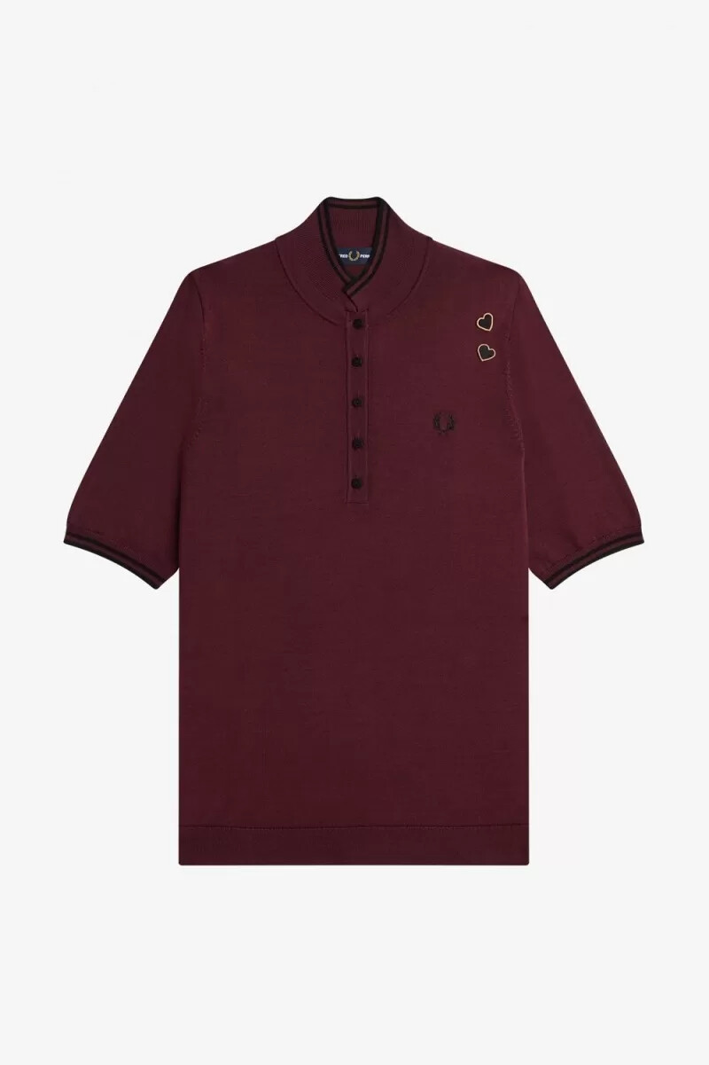 fred perry strickbluse für damen weinrot