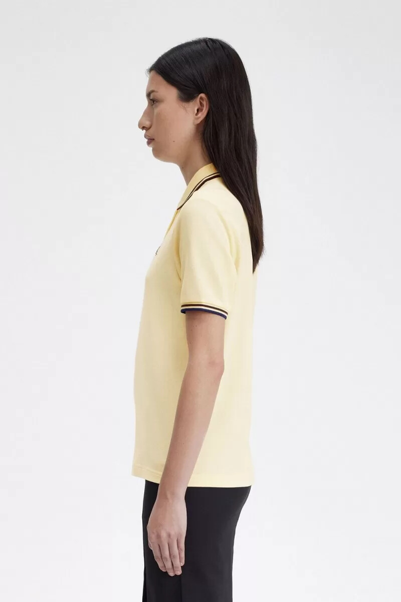 fred perry g3600 damenhemd aqua cream french navy
