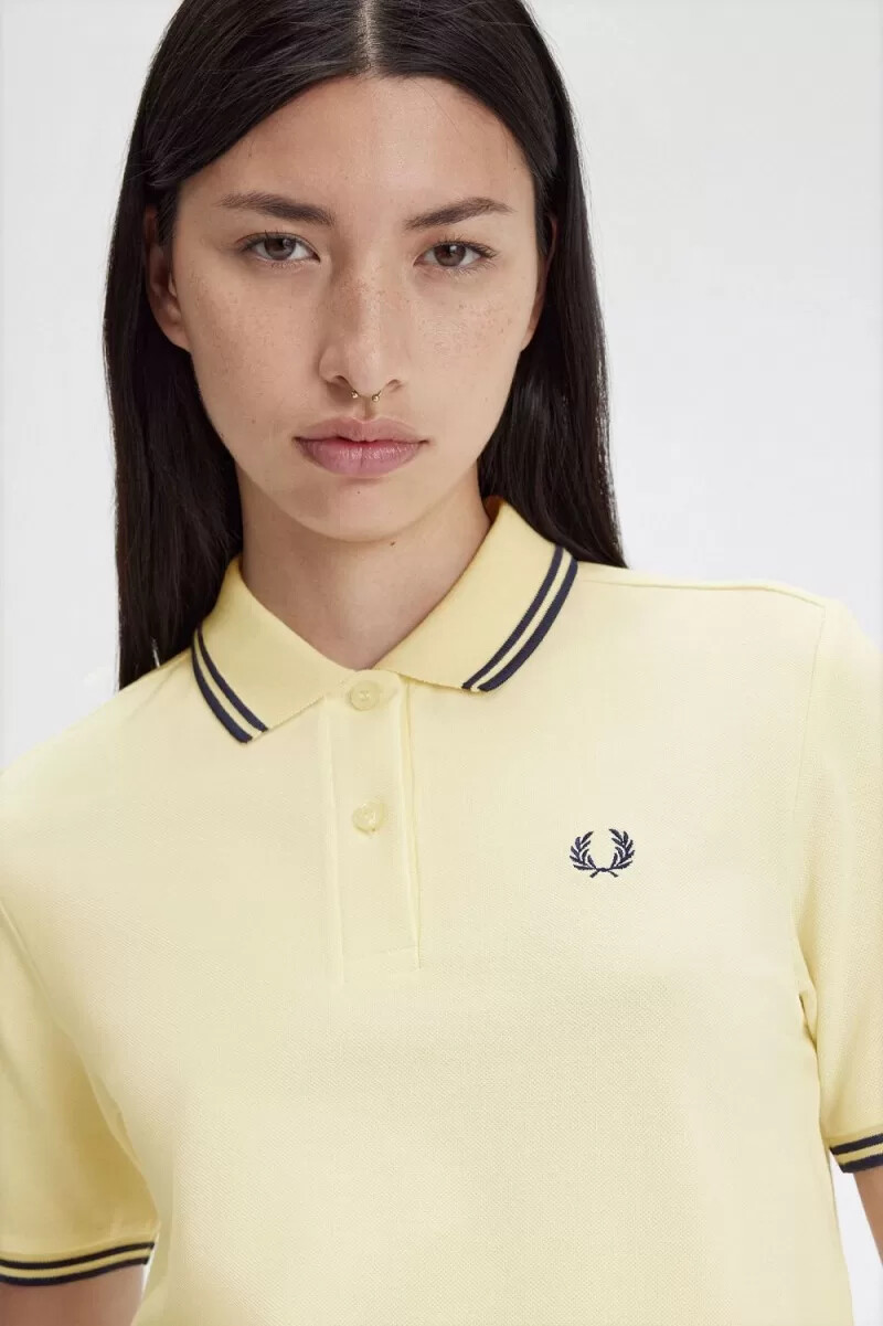 fred perry g3600 damenhemd aqua cream french navy