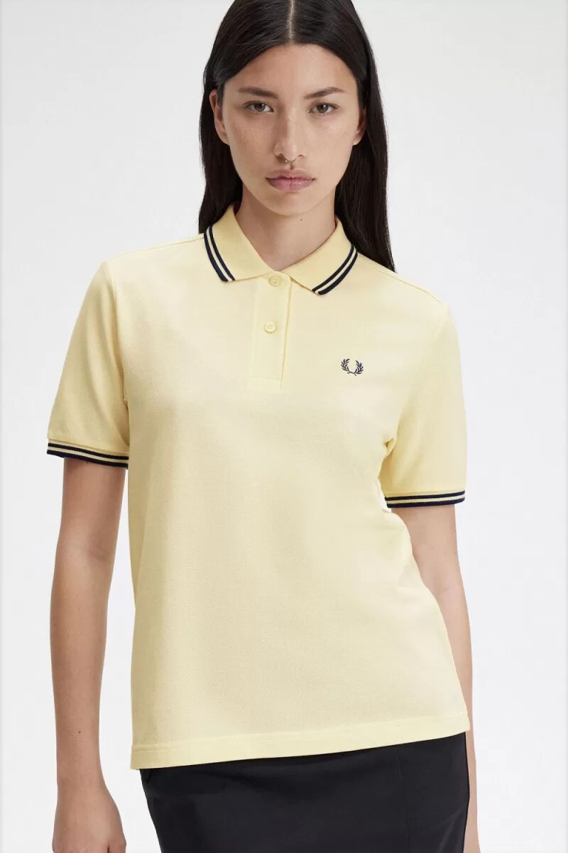 fred perry g3600 damenhemd aqua cream french navy