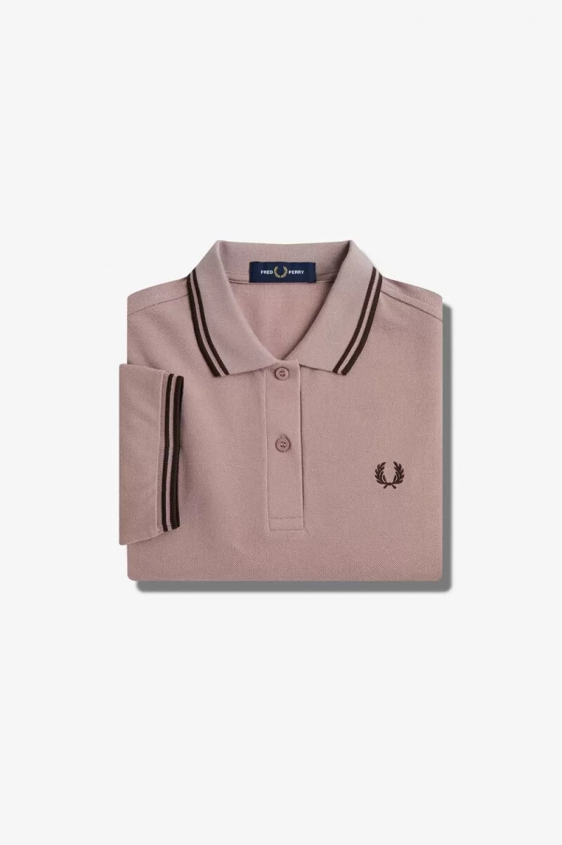 fred perry g3600 damenhemd dunkelrosa gebrannter tabak