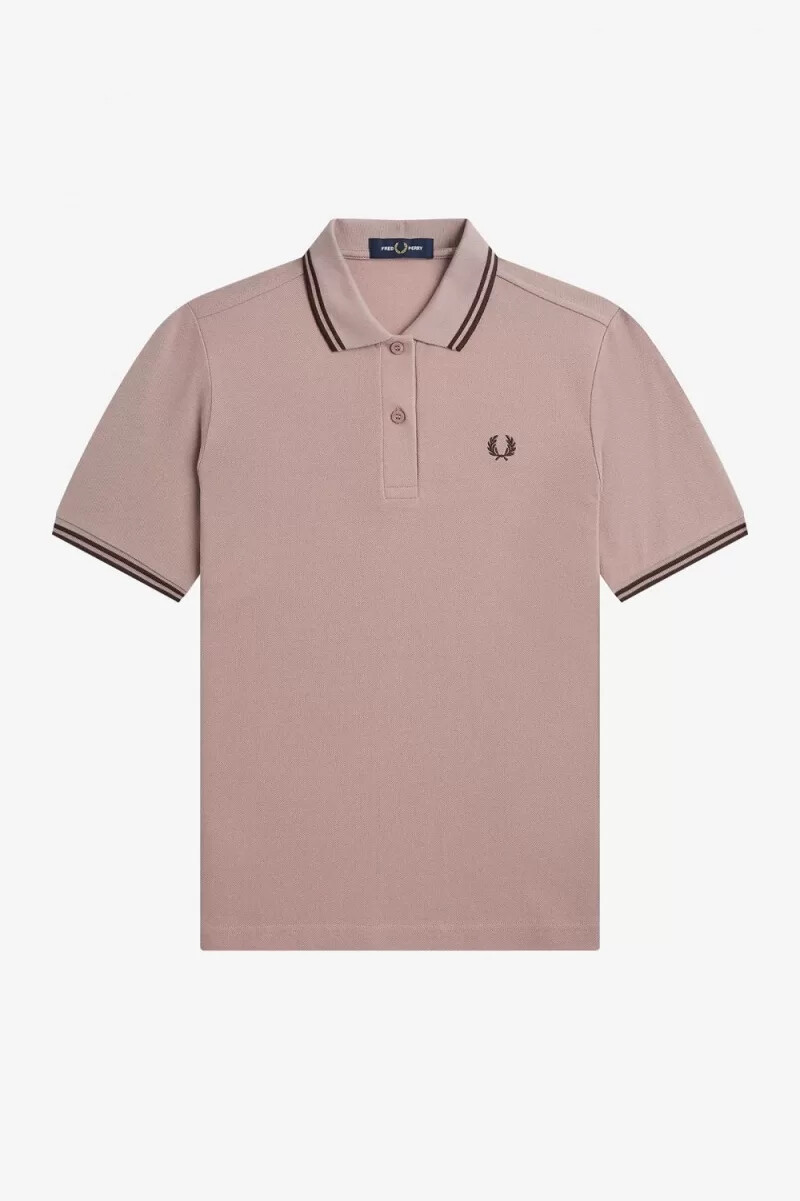 fred perry g3600 damenhemd dunkelrosa gebrannter tabak