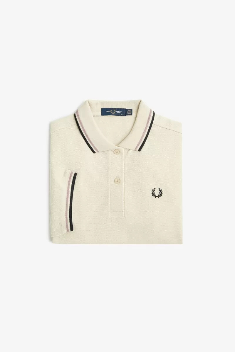 fred perry g3600 damenhemd haferflockenfarben dunkelrosa schwarz
