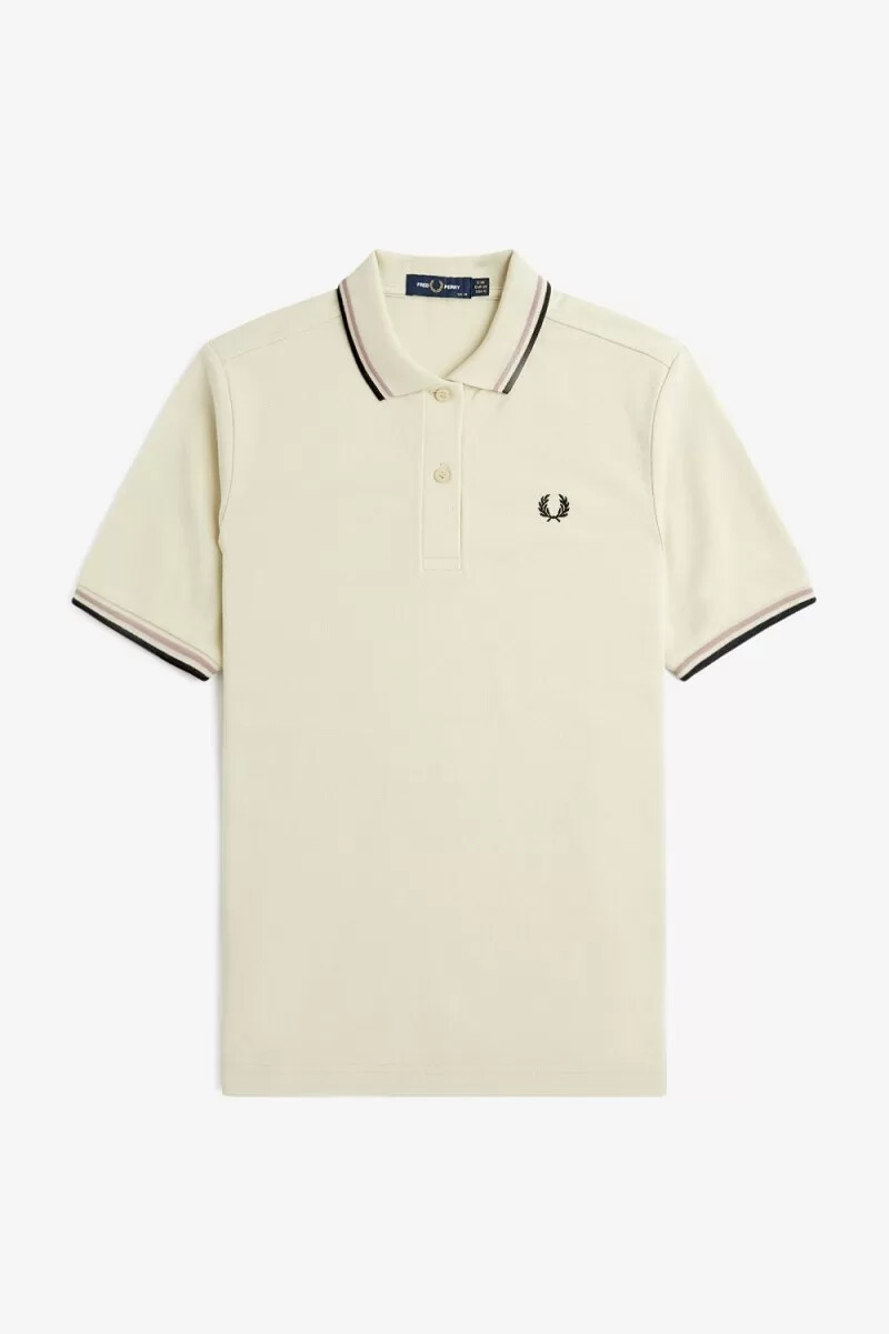 fred perry g3600 damenhemd haferflockenfarben dunkelrosa schwarz