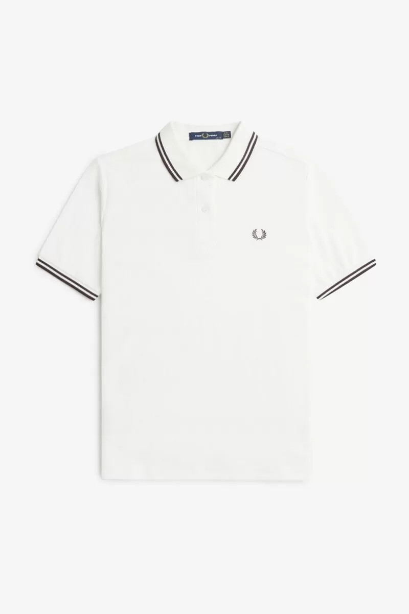 fred perry g3600 damenhemd schneeweiß dunkelrot