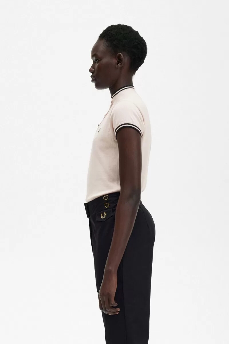 fred perry strickbluse für damen milchrosa