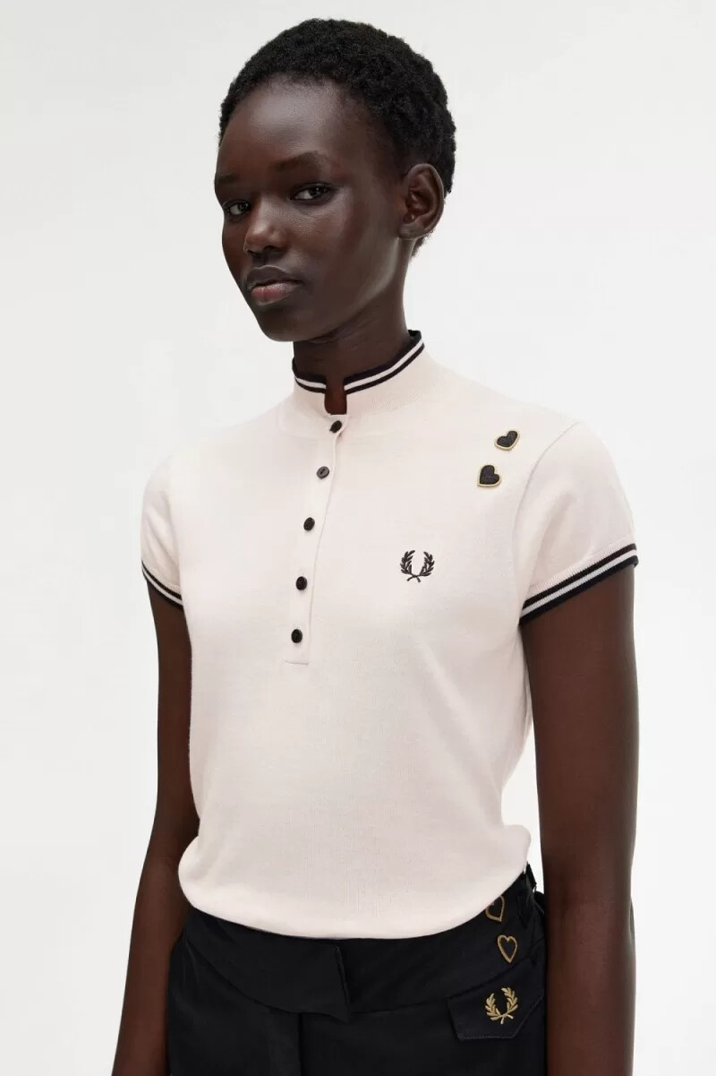 fred perry strickbluse für damen milchrosa