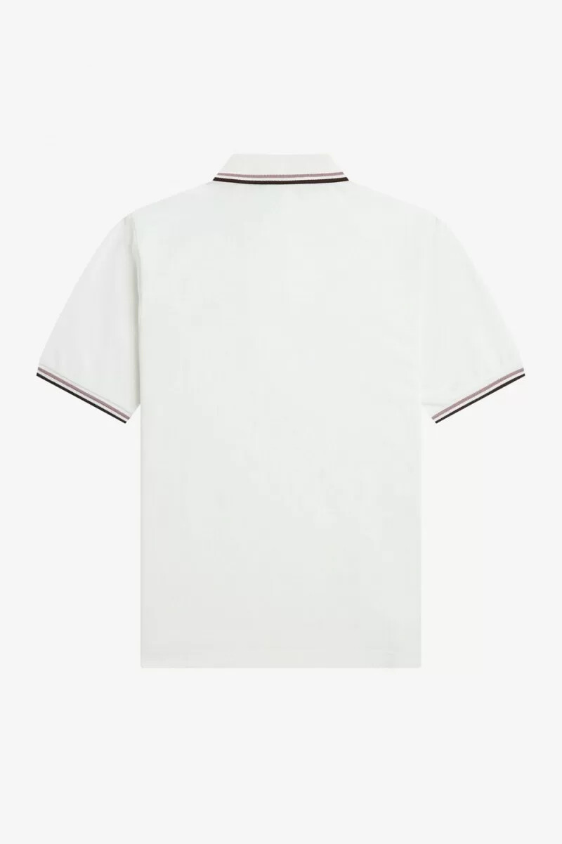 fred perry g3600 damenhemd schneeweiß dunkelrosa gebrannter tabak