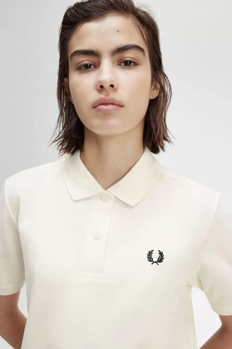 fred perry g6000 damenhemd beige schwarz