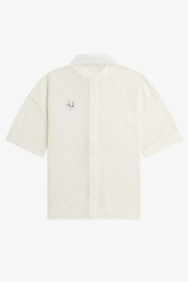 fred perry damenhemd mit offenem strickmuster schneewittchen