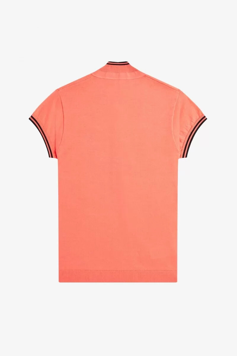 fred perry strickhemd für damen korallenrot