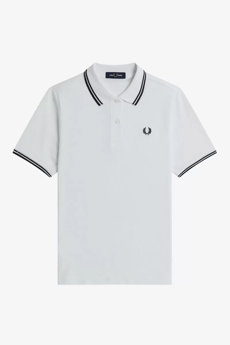 fred perry g3600 damenhemd weiß schwarz
