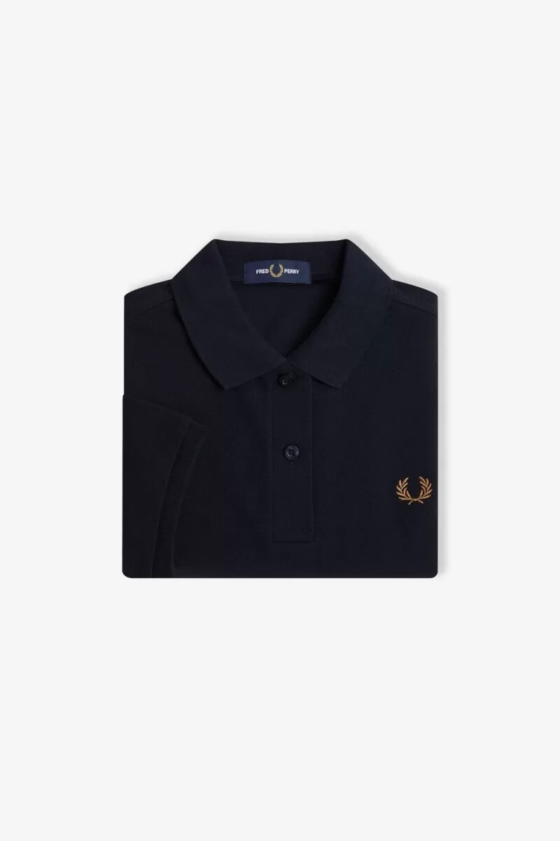 fred perry g6000 damenhemd marineblaubraun