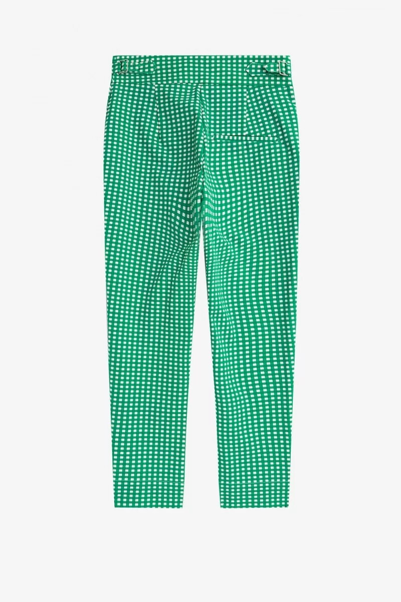 fred perry gingham damenhose grün