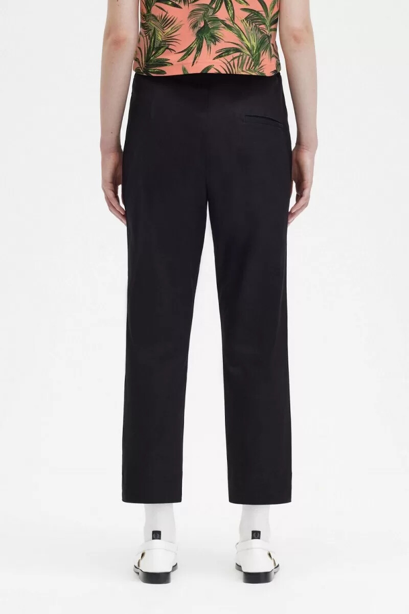 fred perry damenhose mit hohem bund schwarz