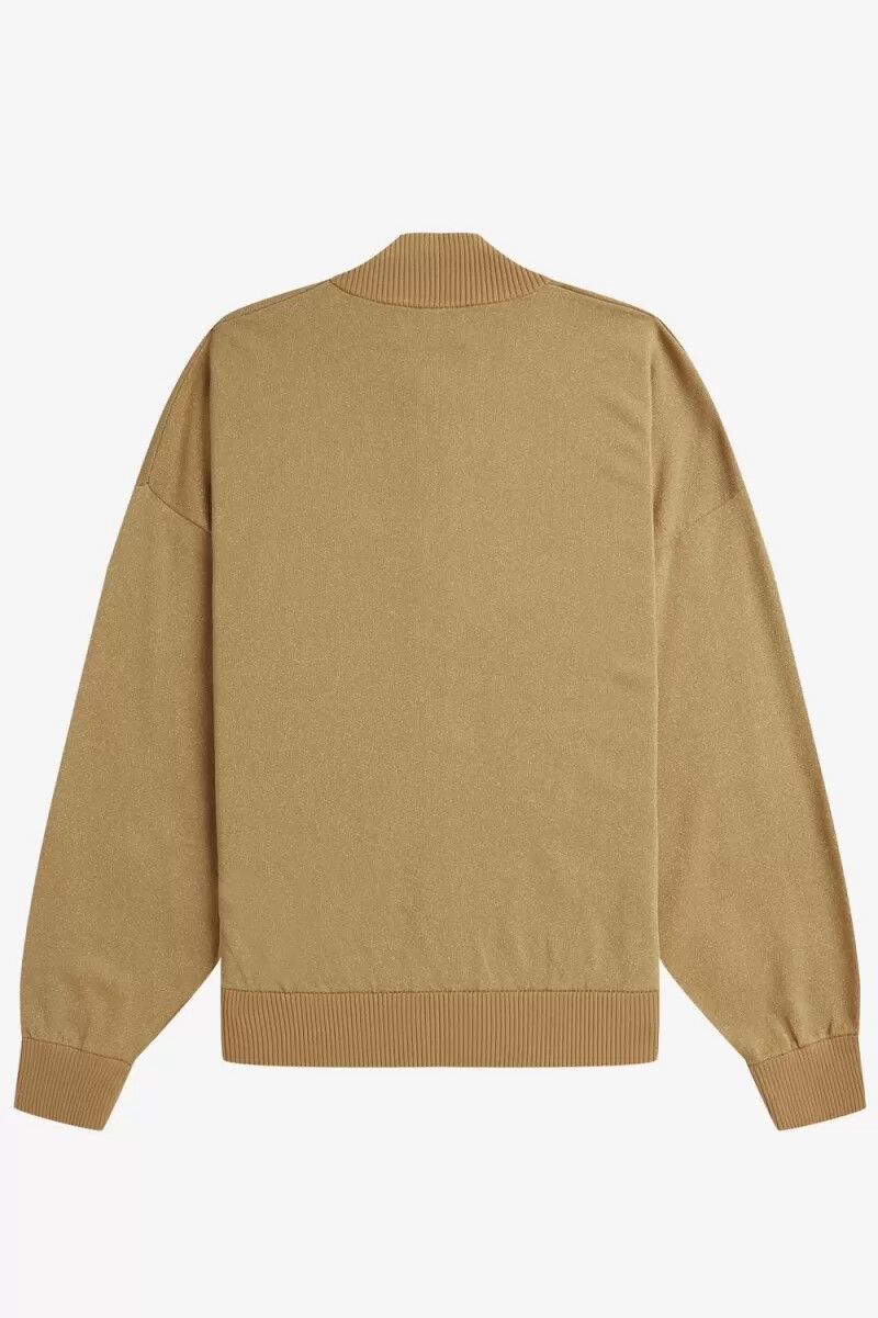 fred perry metallic strickbomberjacken für damen 1964 gold