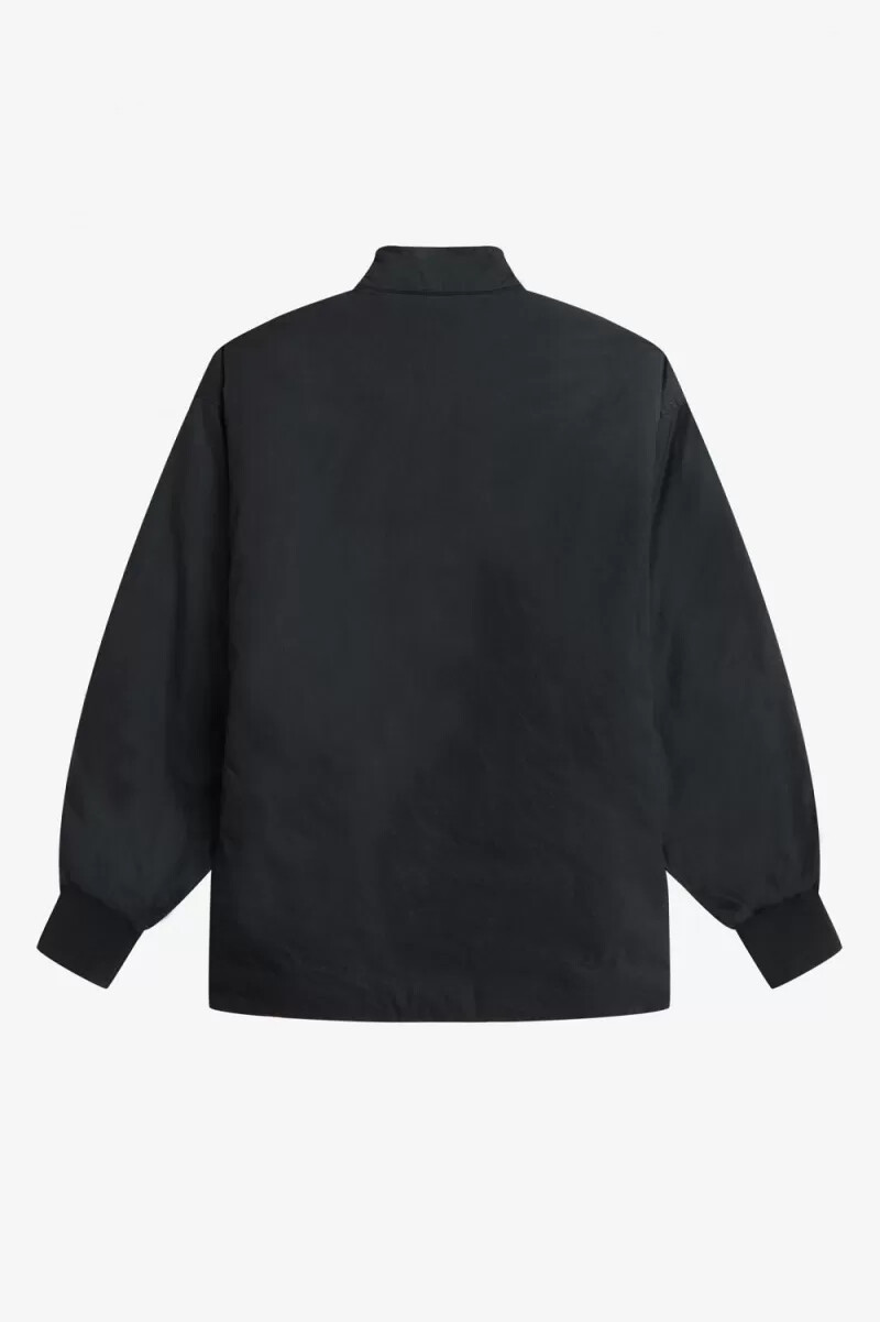 fred perry damen-steppjacke mit reißverschluss schwarz