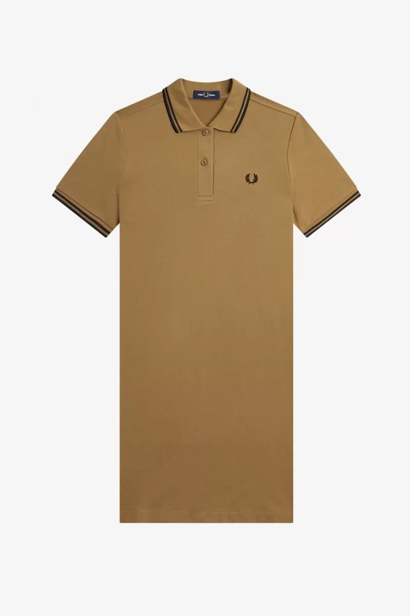fred perry twin tipped shirt damenkleid braun