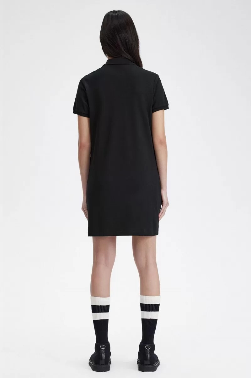 fred perry hemdkleid für damen schwarz