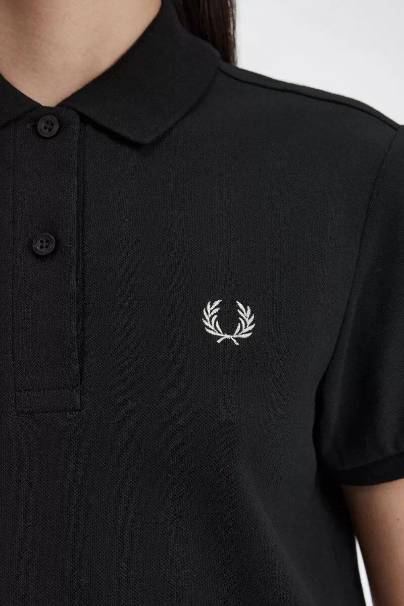 fred perry hemdkleid für damen schwarz