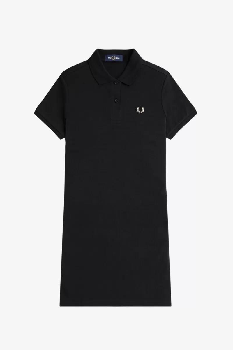 fred perry hemdkleid für damen schwarz