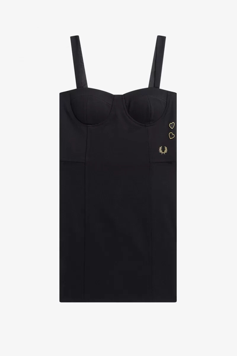 fred perry bodycon damenkleid schwarz