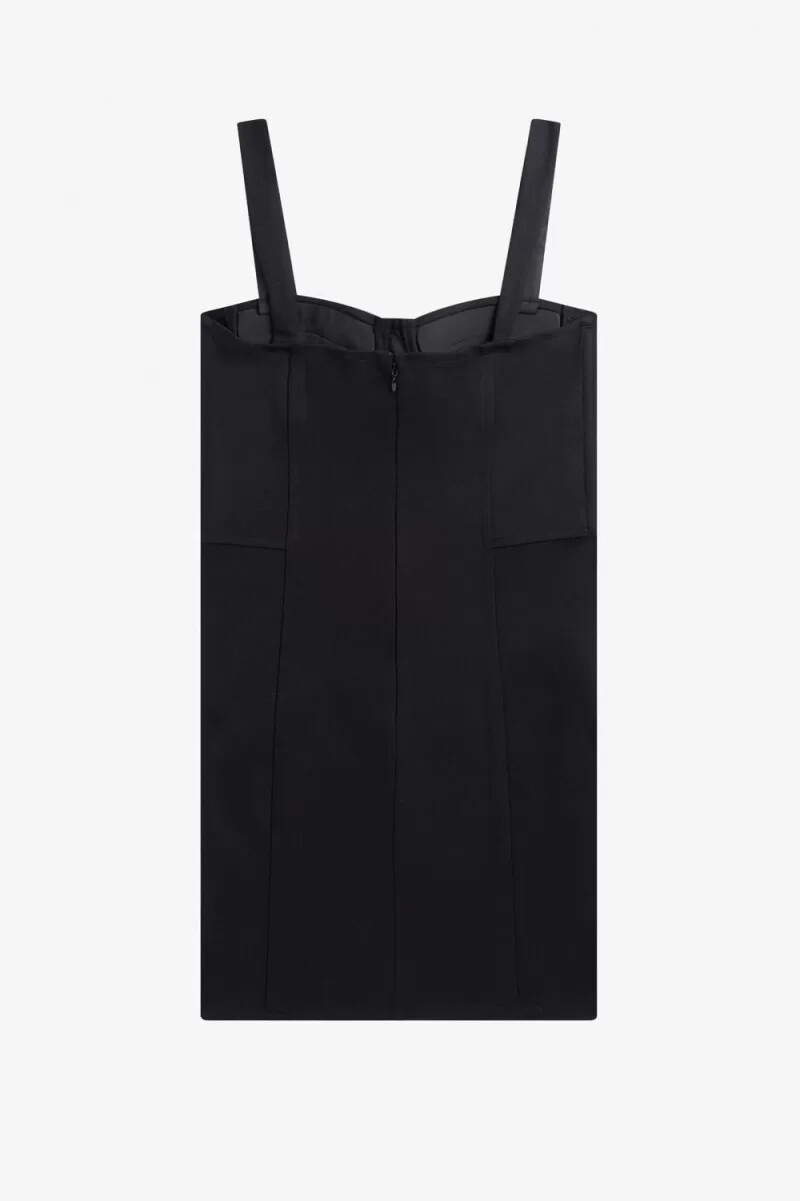 fred perry bodycon damenkleid schwarz