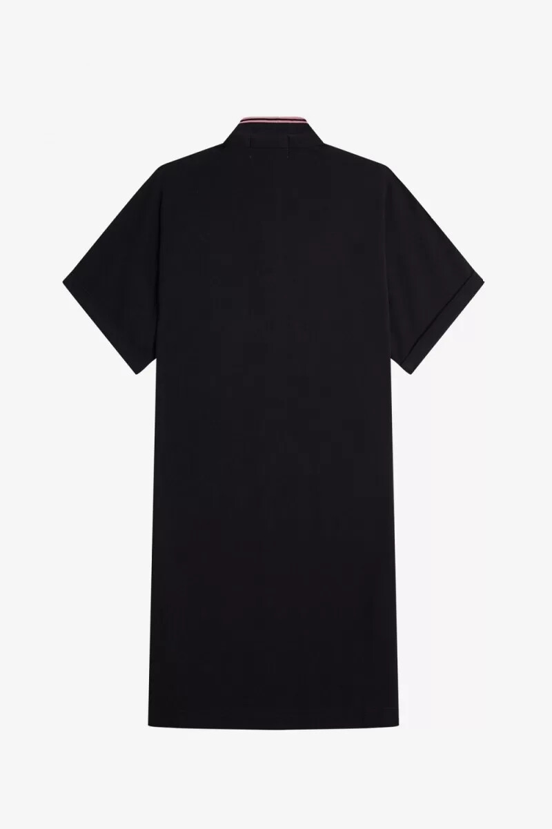 fred perry damenkleid mit piqué-details schwarz