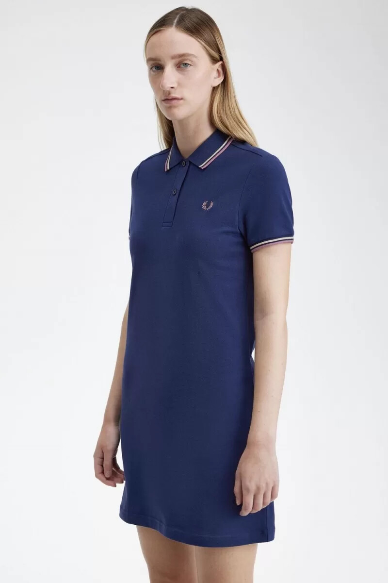 fred perry twin tipped shirt damenkleid französisch marine