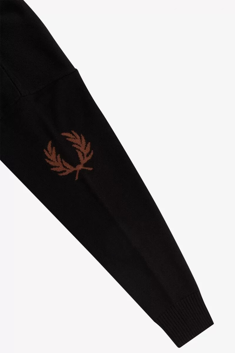 fred perry laurel wreath strickkleid für damen schwarz