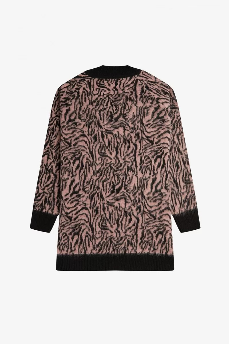 fred perry zebra strickkleid für damen altrosa