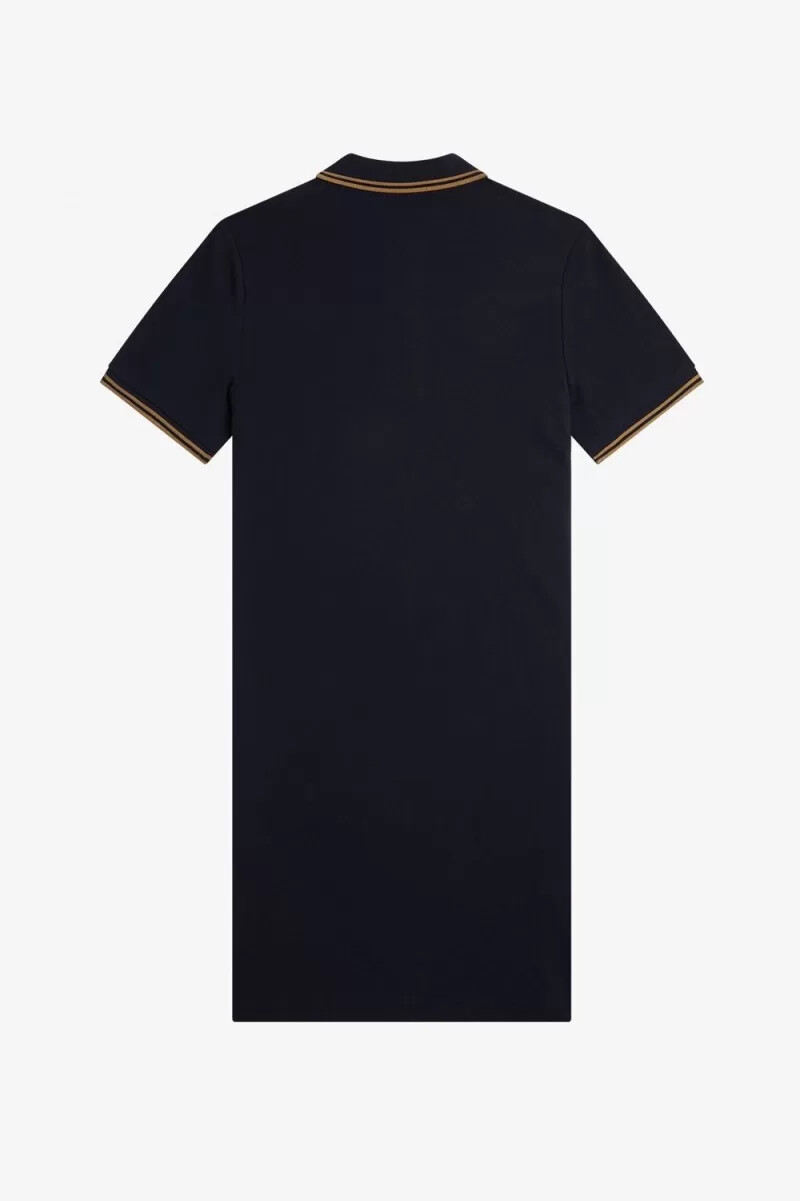 fred perry twin tipped hemdkleid für damen marineblau