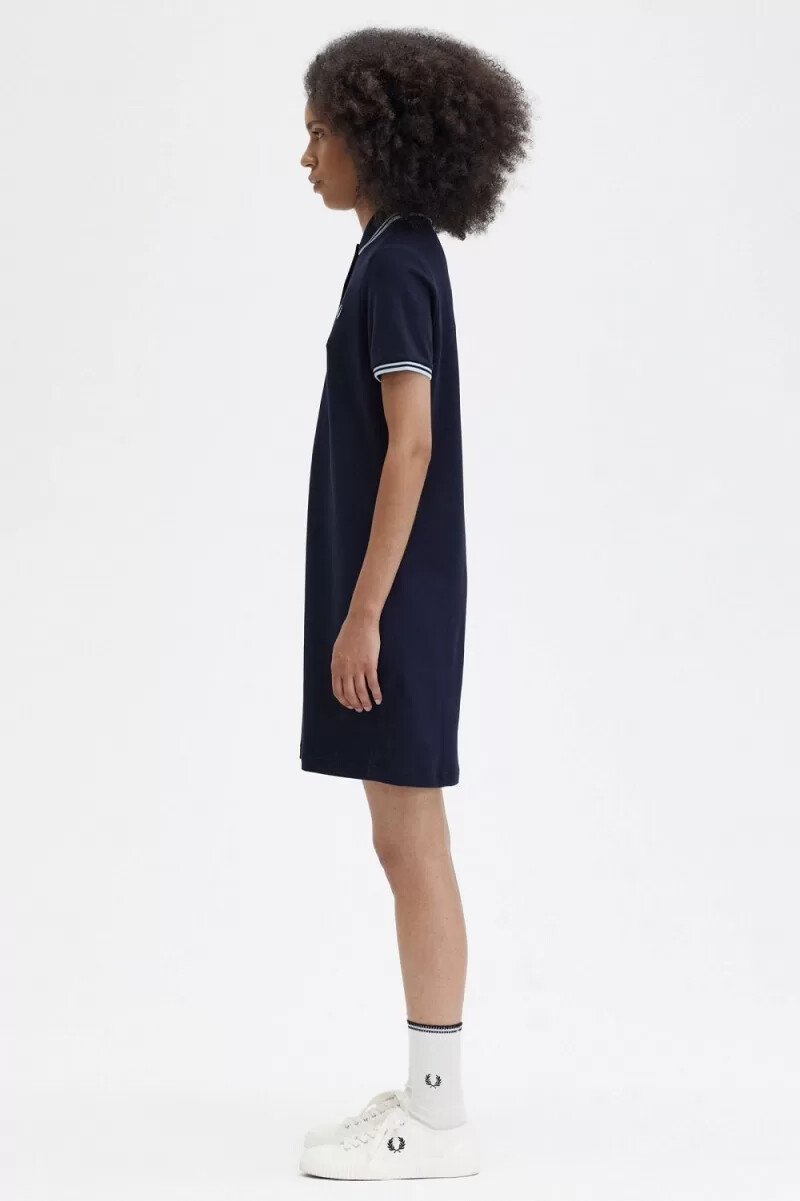 fred perry twin tipped damenkleid marineblau