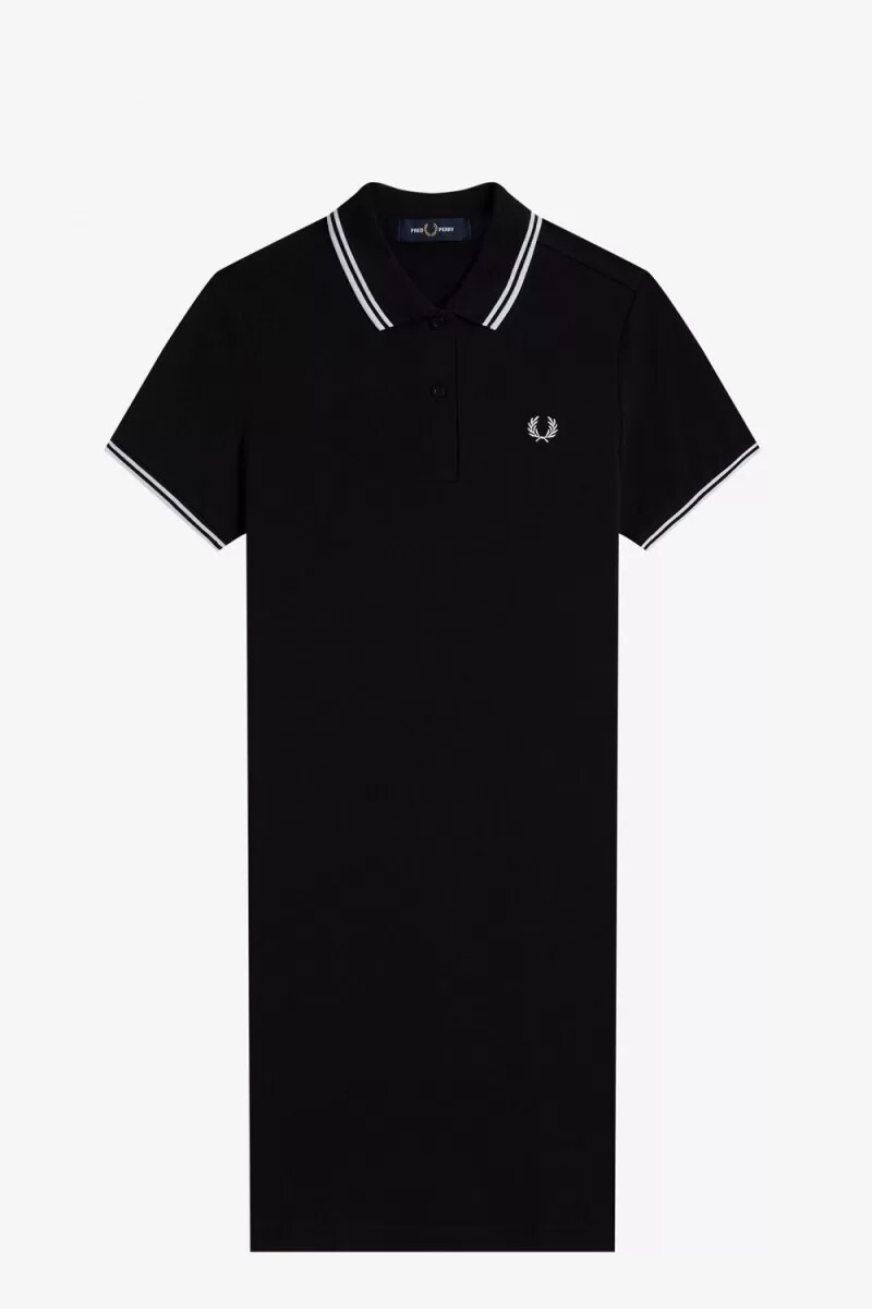 fred perry twin tipped damenkleid schwarz