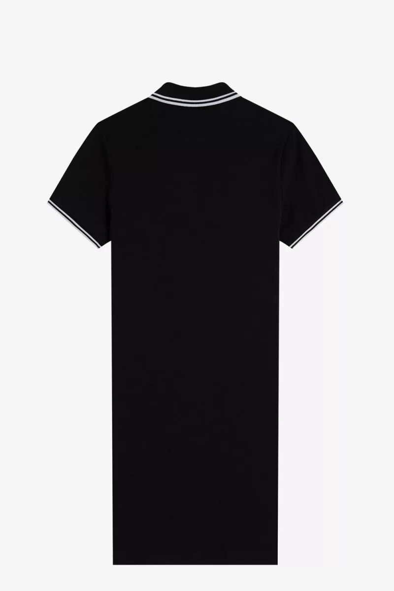 fred perry twin tipped damenkleid schwarz