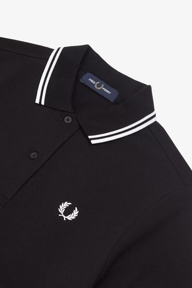 fred perry twin tipped damenkleid schwarz