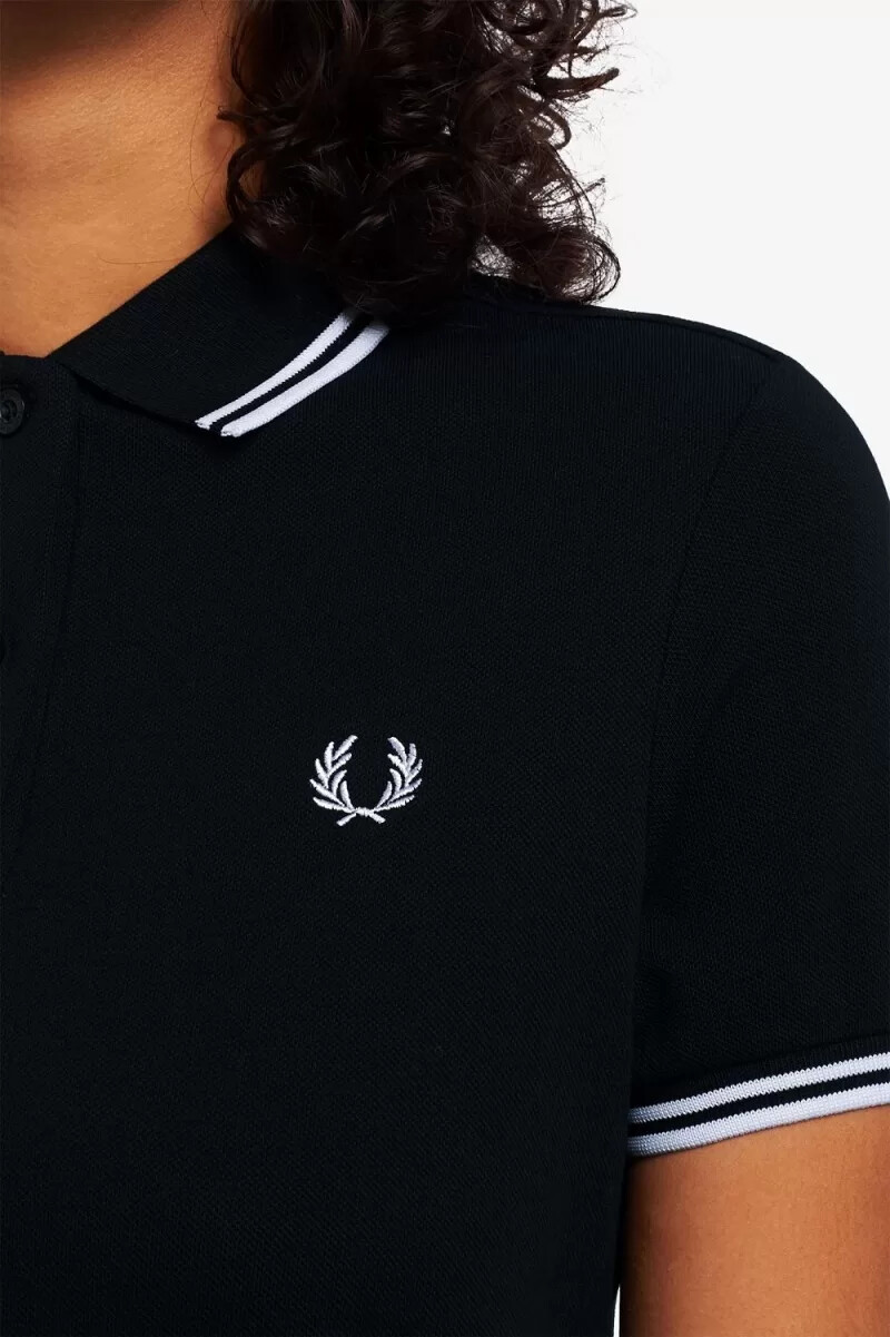 fred perry twin tipped damenkleid schwarz