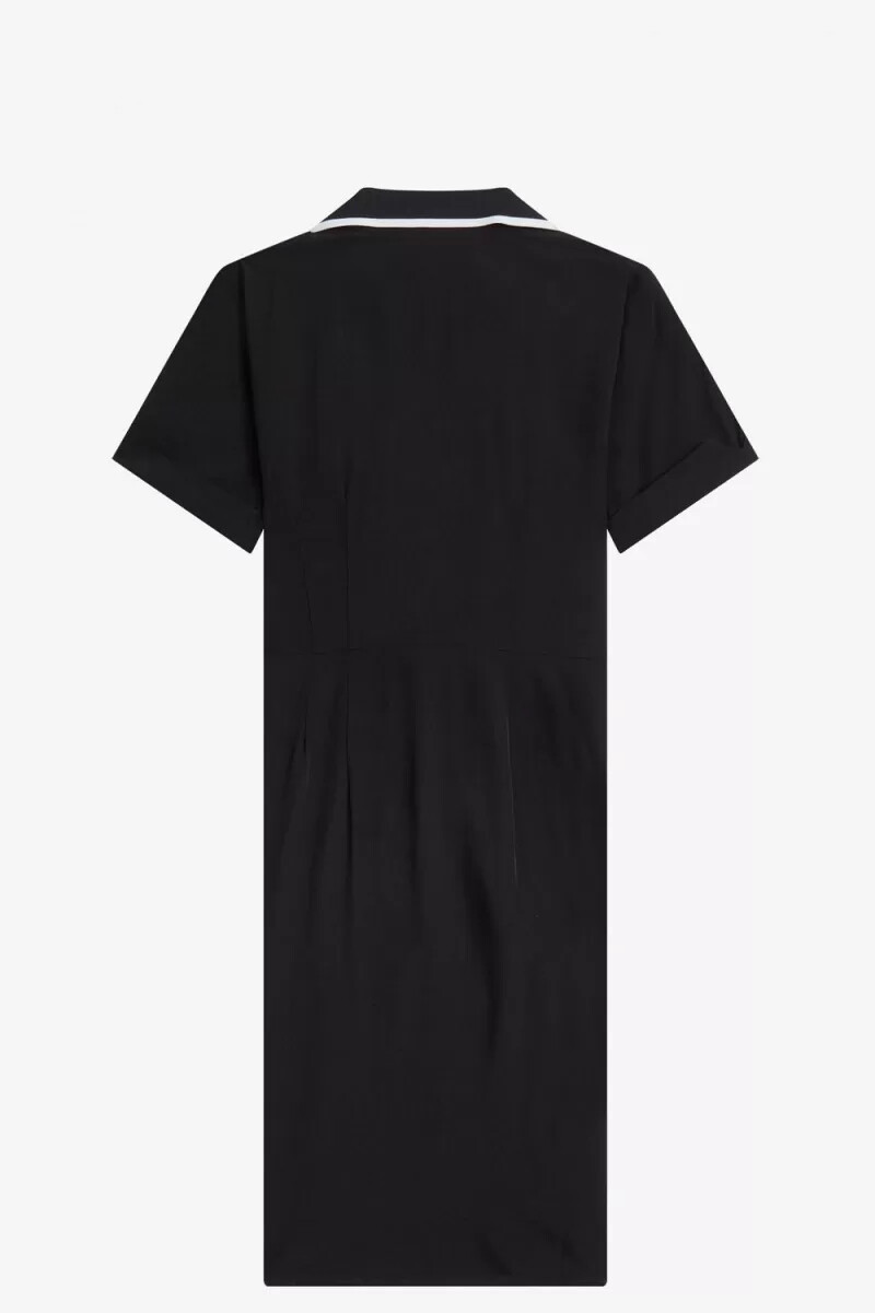 fred perry bowlinghemd damenkleid schwarz