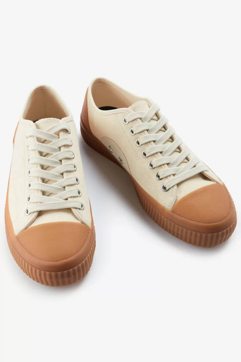 fred perry low hughes damen-sneaker beige hellbeige