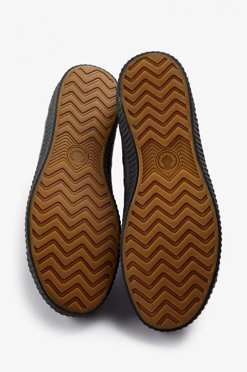 fred perry mid hughes damen-turnschuhe schwarz uniform grün