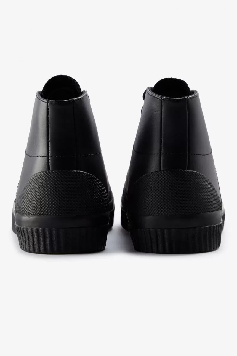 fred perry mid hughes damen-turnschuhe schwarz uniform grün