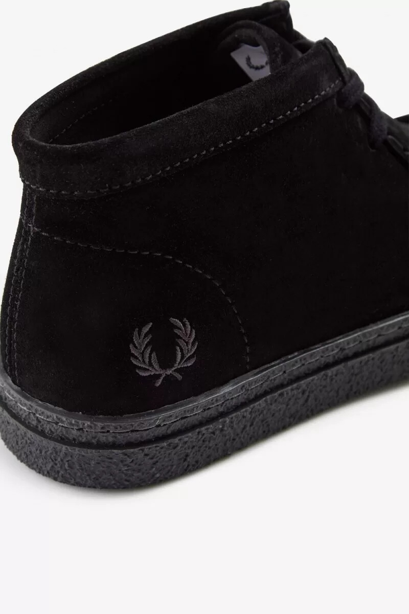 fred perry dawson mid damen-loafer schwarz
