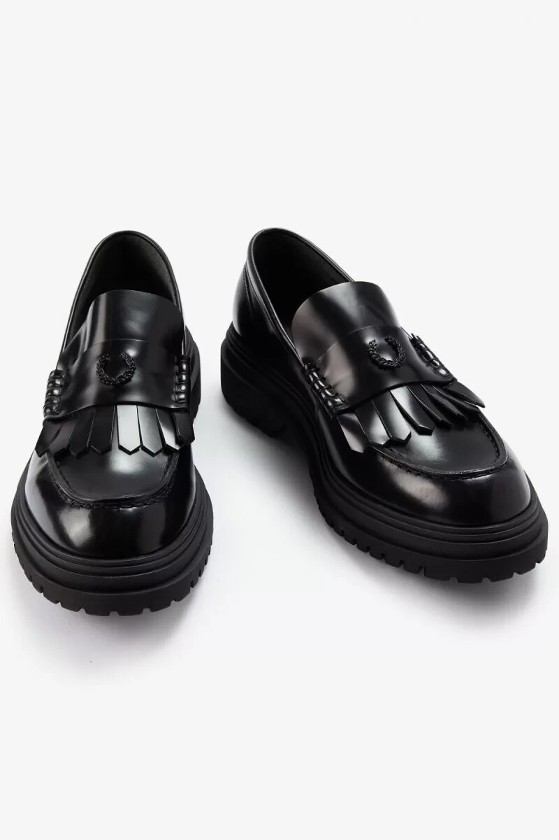 fred perry damen-loafer schwarz