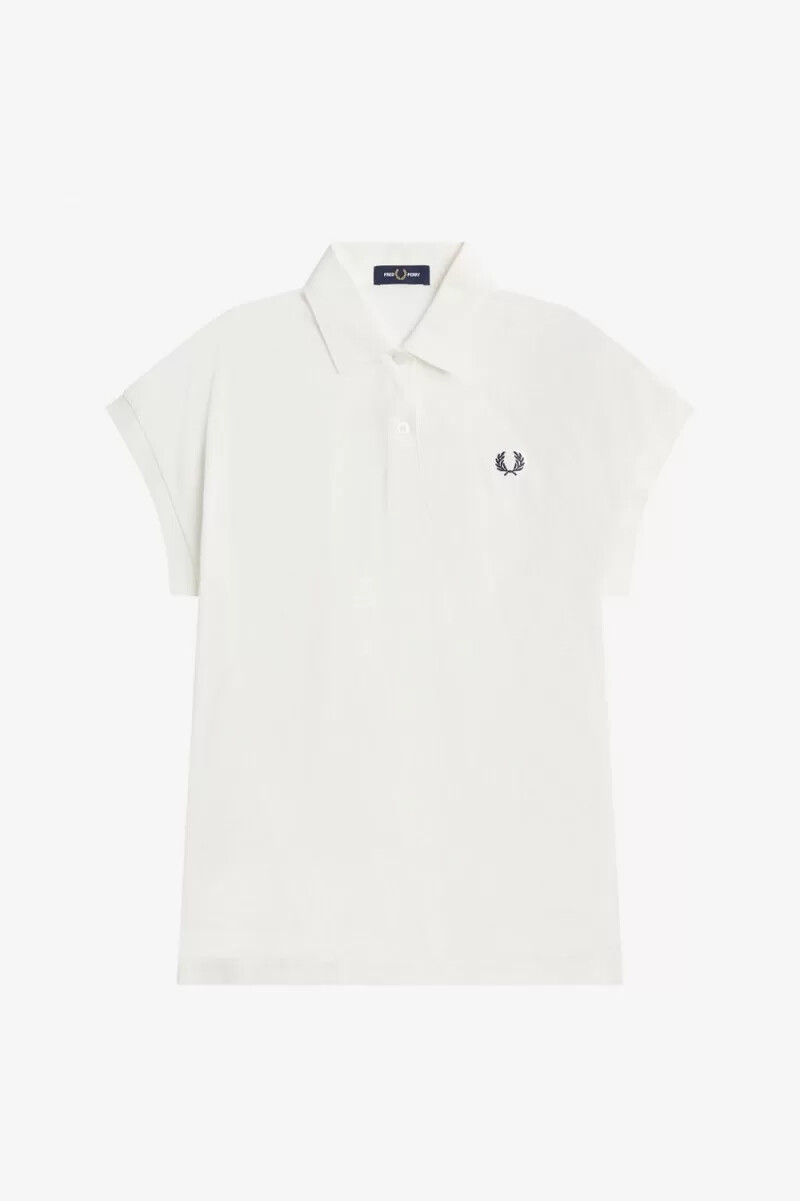 fred perry a-linien-piqué-damen-polohemd schneeweiß
