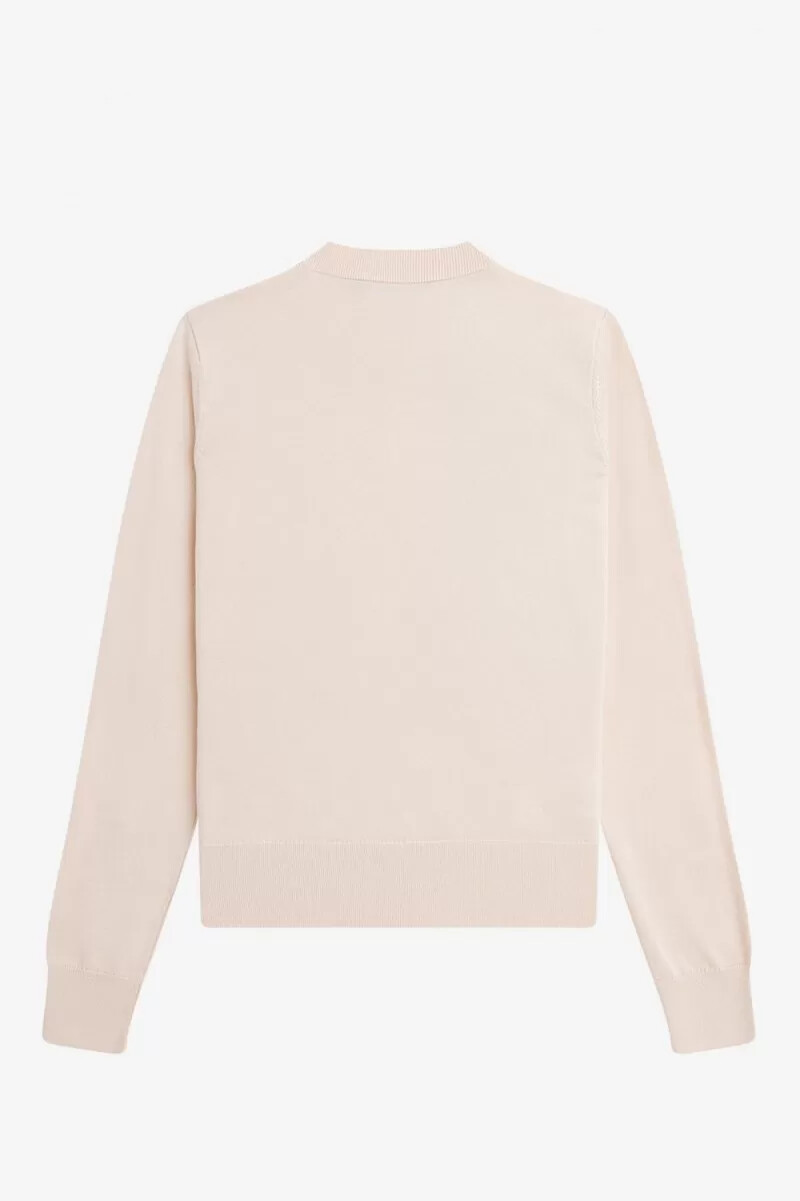 fred perry damenpullover mit stickerei milchrosa